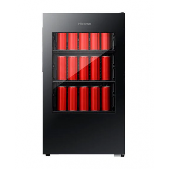 HRBC113 Hisense  113 Can Beverage Cooler - Black Glass 